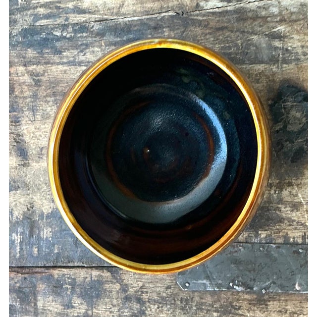 Brown Vintage Handcrafted Studio Pottery Bowl For Sale - Image 8 of 18