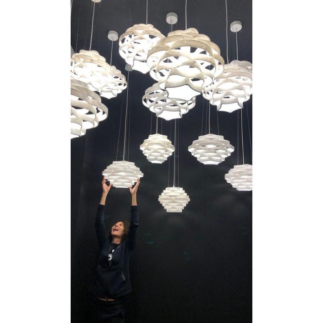 Stone Nest LN3 Decorative Hanging Lamp in White Carrara Marble by Bufalini Marmi For Sale - Image 7 of 14