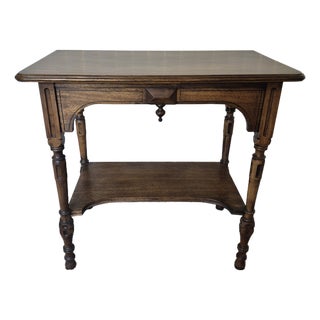 Early 19th Century Victorian Eastlake Style Oak Parlor Table For Sale