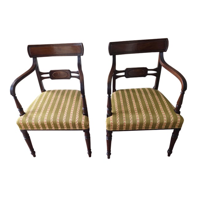 Late 19th Century Pair of Regency Arm Chairs For Sale