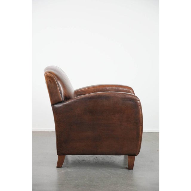 Vintage Club Chair in Sheepskin Leather For Sale - Image 3 of 15