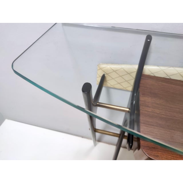 Vintage Ebonized Beech and Glass Console Table, 1950s For Sale - Image 17 of 18