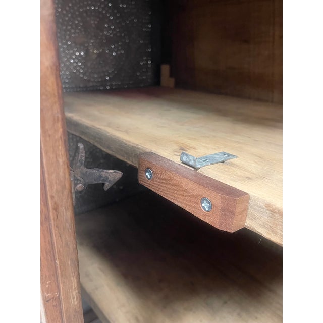 1970s Wood and Metal Pie Cabinet With Fixed Interior Shelves For Sale - Image 9 of 13