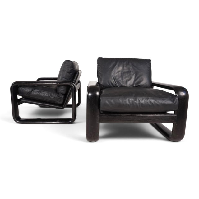 Mid-Century Modern Hombre Leather Lounge Chairs by Burkhard Vogtherr for Rosenthal, 1970, Set of 2 For Sale - Image 3 of 18