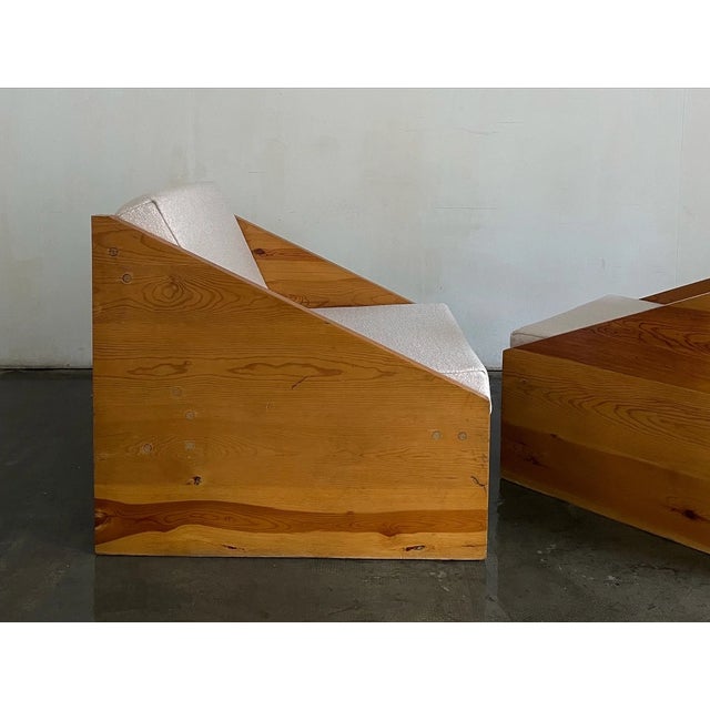 Spanish Solid Pine Rationalist Armchairs, 1970s For Sale - Image 4 of 4