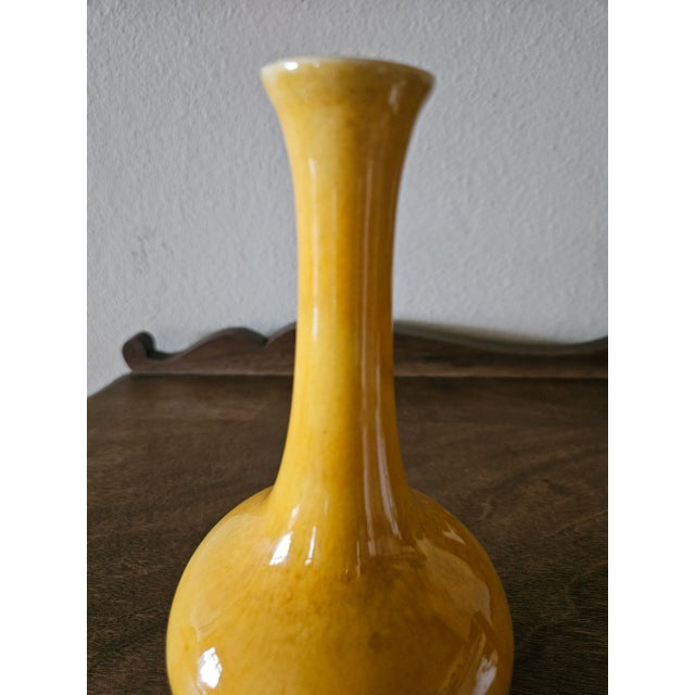 Mid 20th Century Mid 20th Century Haeger Yellow and Brown Glazed Bud Vase For Sale - Image 5 of 13