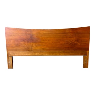 Vintage King Size Mid-Century Walnut Headboard For Sale