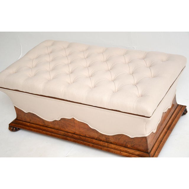 Brown Antique William IV Burr Walnut Ottoman, 1830s For Sale - Image 8 of 15