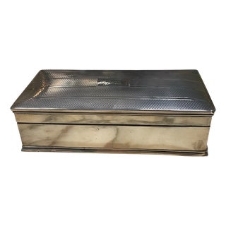 Rectangular Silver Metal Box, 1952 For Sale
