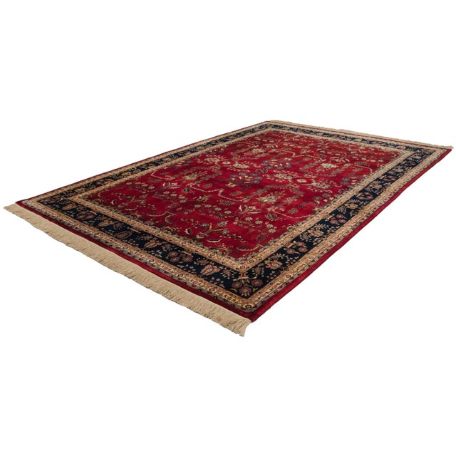 Fine Indian Mohajeran Sarouk Design Rug - 9'7" X 13'10" For Sale - Image 4 of 13