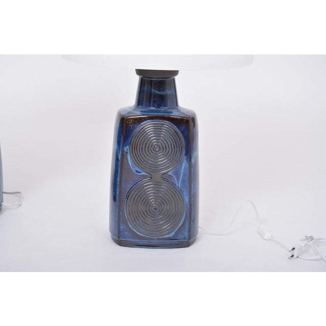 Mid-Century Blue Model 3461 Table Lamps by Einar Johansen for Soholm, 1960s, Set of 2 For Sale - Image 11 of 16