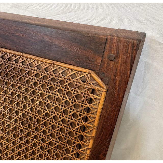 Antique Teak and Cane Arts & Crafts Style Plantation Chairs With Dowel Construction- A Pair For Sale - Image 10 of 18