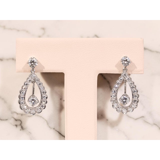 Silver The Menten: Hollywood Glam Era Diamond Dangler Earrings, 2 Pieces For Sale - Image 8 of 8