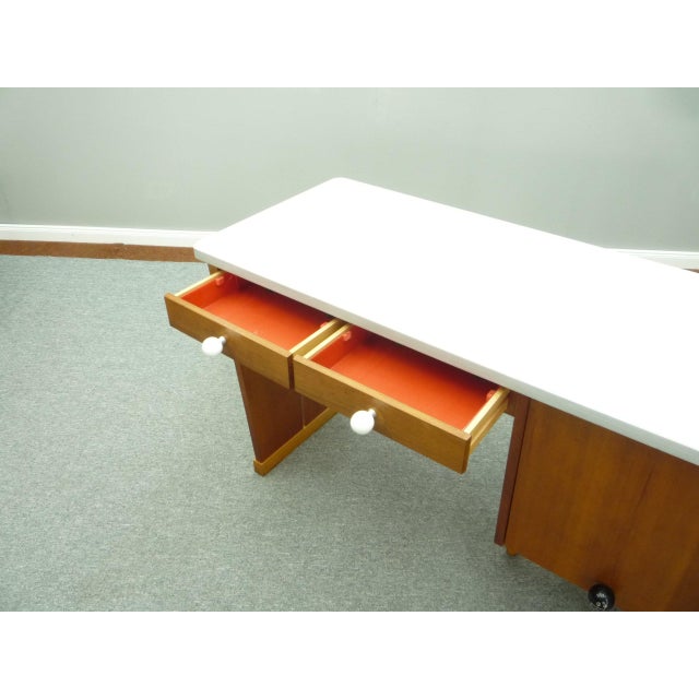 Mid-Century Walnut Office Desk, 1950s For Sale - Image 6 of 18