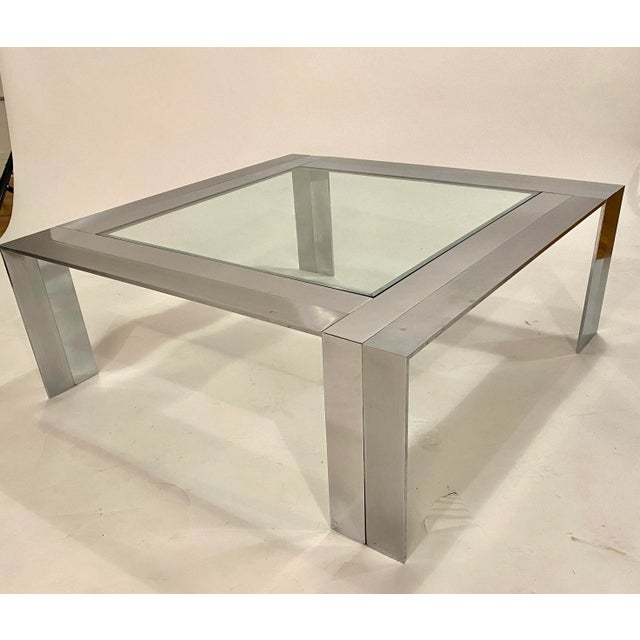 Metal Postmodern Steel and Glass Cocktail Table by Elaine Cohen for Design Institute of America For Sale - Image 7 of 8