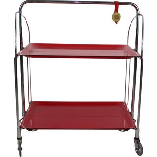 Mid-Century Dinette Foldable Serving Trolley from Bremshey Solingen, 1960s For Sale