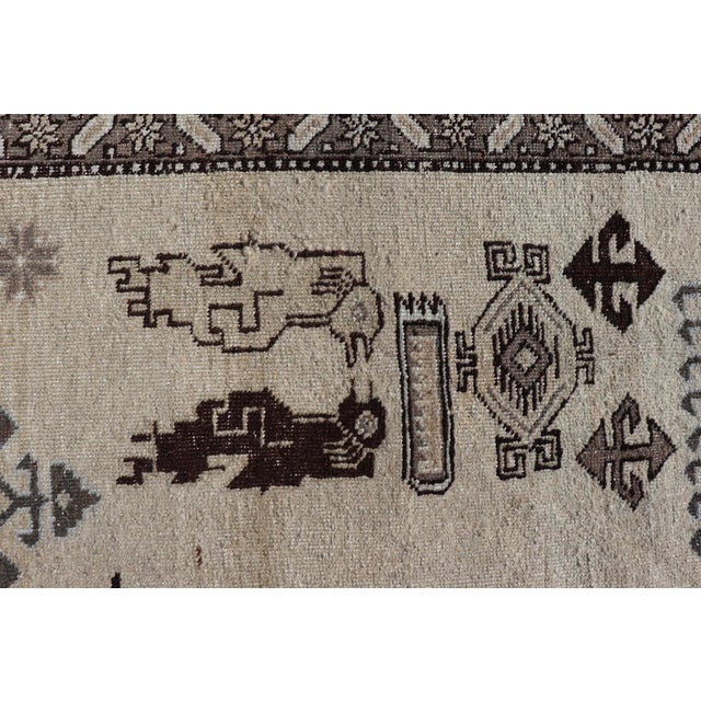 Tribal Mid 20th Century Persian Ardebil Carpet With Three Octagon Medallions & Stylized Tribal Motifs For Sale - Image 3 of 13