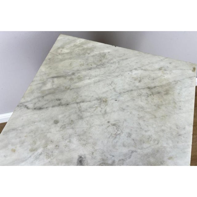 Antique French Oak Bedside Table with Marble Top For Sale - Image 10 of 12