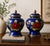 Vintage Chinese Cloisonné Cobalt Blue Floral & Bird Ginger Jars – Pair For Sale - Image 4 of 4