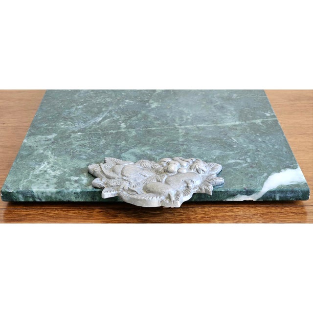 Vintage Seagull Pewter & Green Marble Charcuterie Board For Sale - Image 9 of 18