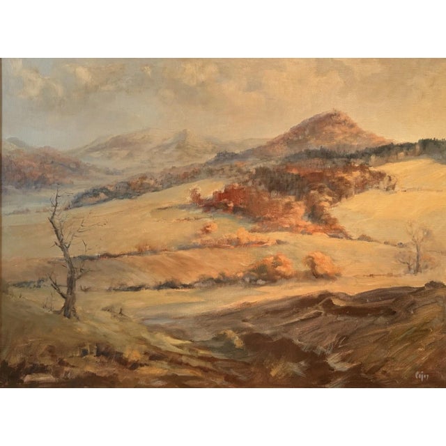Oswald Pejas, Autumnal Rhön Landscape, Oil Painting on Canvas For Sale - Image 13 of 13
