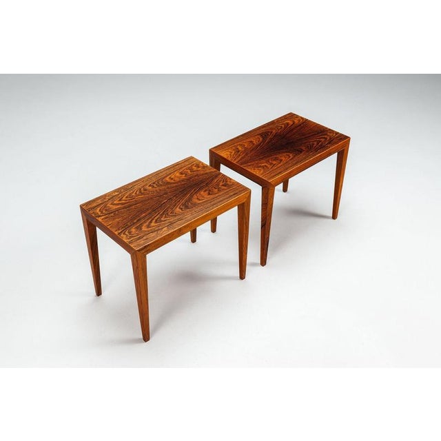 Large Nesting Tables in Santos Rosewood by Severin Hansen for Haslev, Denmark, 1960, Set of 3 For Sale - Image 9 of 13