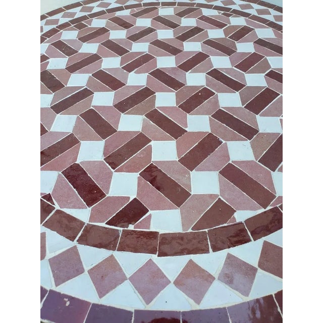 2020s 24" Tri Color Moroccan Mosaic Table For Sale - Image 5 of 7