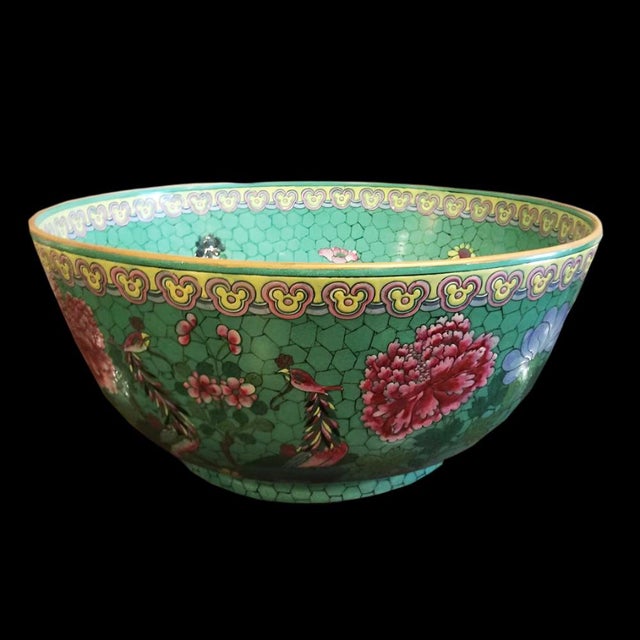 19th Century Monumental Straits Porcelain Center Bowl For Sale - Image 4 of 4