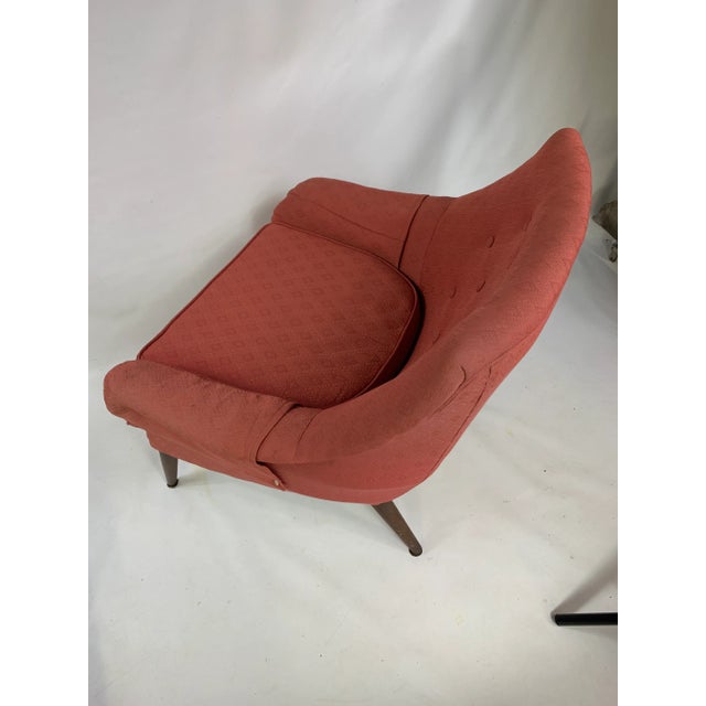 Raspberry Red Mid-Century Lawrence Peabody - Craft Assoc. Lounge Chair For Sale - Image 8 of 10