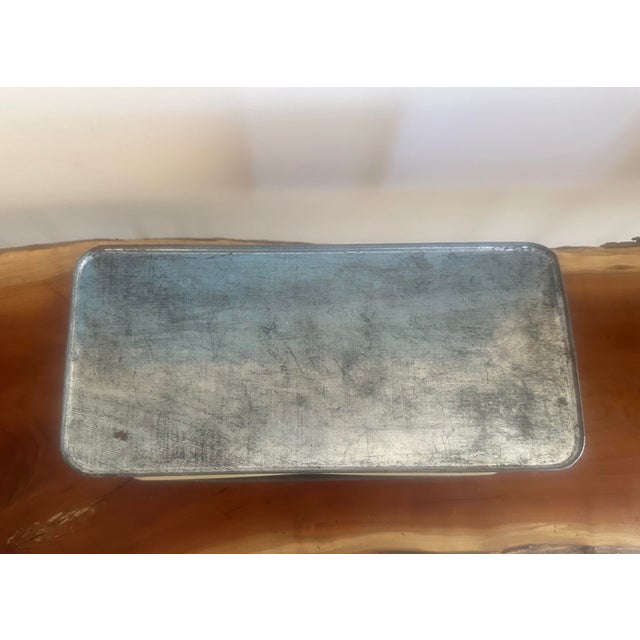 Mid 20th Century Vintage Mid-Century Floral Tin Bread Box With Red Lid For Sale - Image 5 of 6