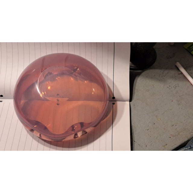 1950s ashtray styled after a Murano opelescent/ pink white soft swirl heavy 4lb dish, ashtray, trinket, jewelery holder,...