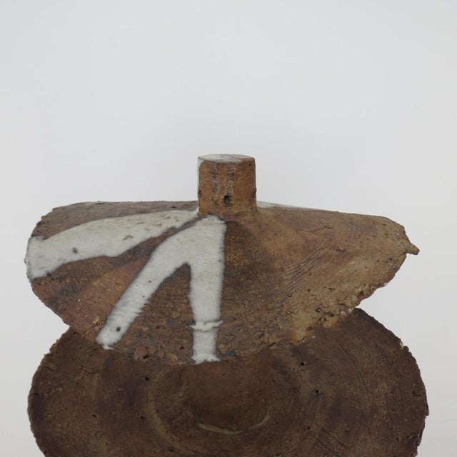 Brown Large Japanese Pottery Sculpture from Joan Brown, 1970s For Sale - Image 8 of 11