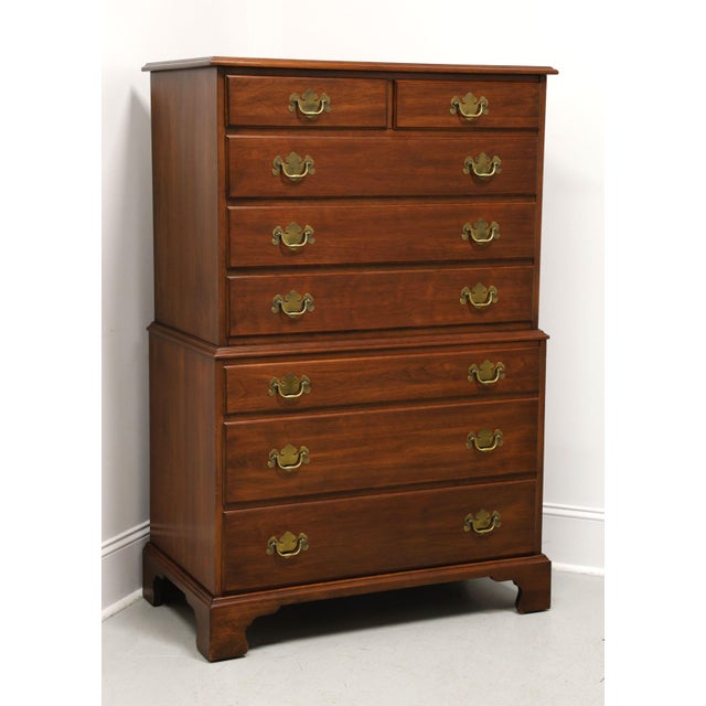 Henkel Harris 119 24 Solid Wild Black Cherry Chippendale Chest on Chest - A For Sale - Image 12 of 12