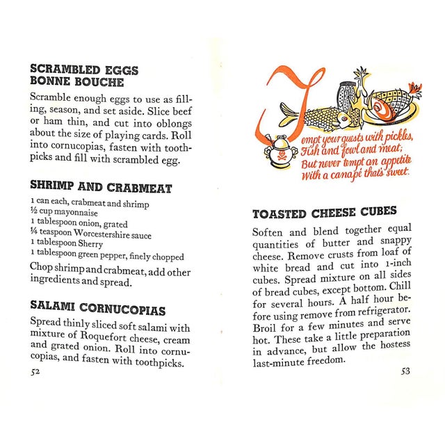 "The Abc of Canapes" 1953 Beilenson, Edna [Recipes By] For Sale In New York - Image 6 of 8