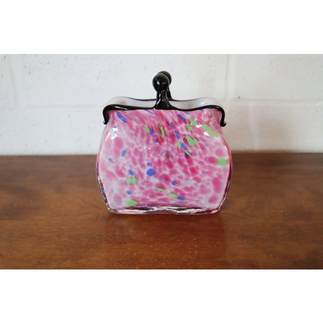 Pink Murano Glass Purse Vase For Sale - Image 8 of 8