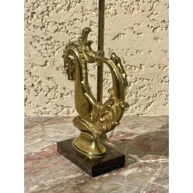 Art Deco Seahorse Table Lamp attributed to Maison Charles For Sale - Image 3 of 8