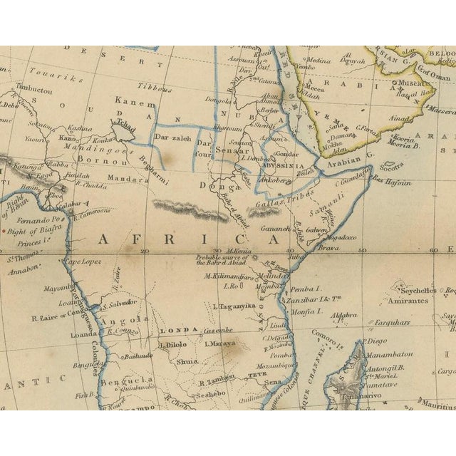 Antique Map of the Eastern Hemisphere with Population and Religions Tables, 1858 For Sale - Image 6 of 9