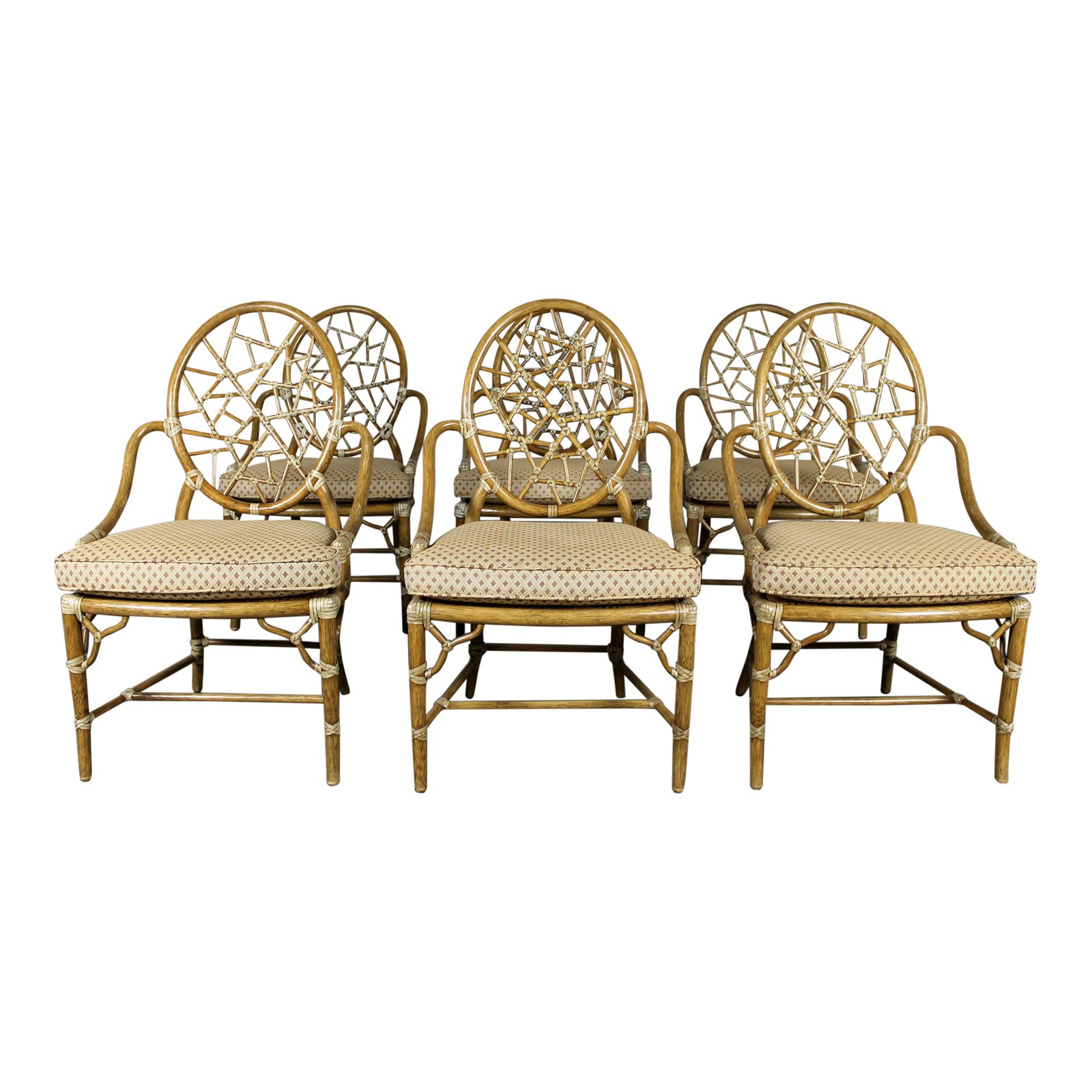 Vintage McGuire Rattan Cracked Ice Dining Chairs - Set of ... (1600 x 1600 Pixel)