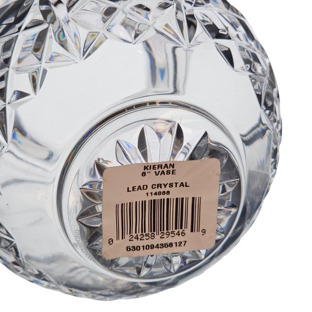 Transparent Waterford Kieran Cut Crystal Vase With Flared Rim, 6" For Sale - Image 8 of 9
