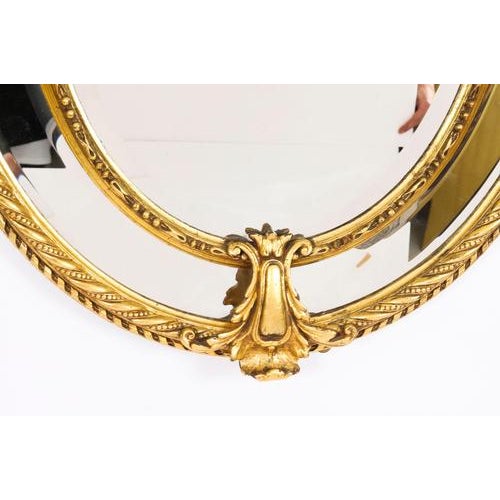Antique Victorian Giltwood Oval Cushion Mirror, 1800s For Sale - Image 6 of 9
