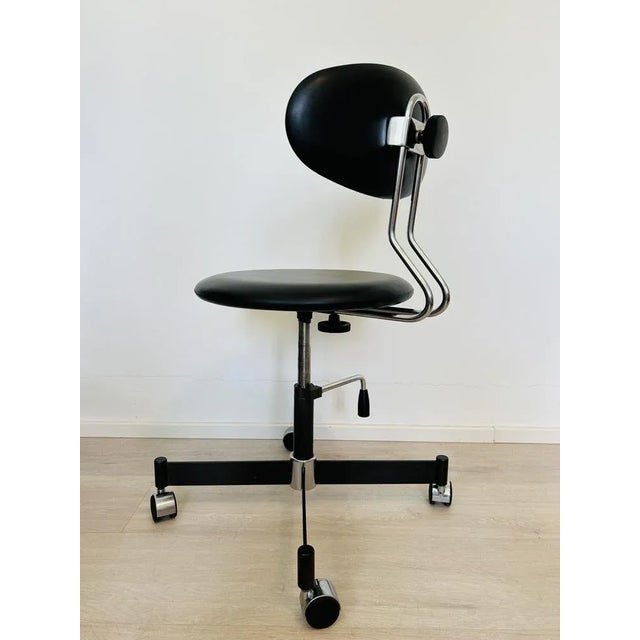 Vintage Black Kovona Office Stool Model Z-370, 1960s For Sale - Image 6 of 12