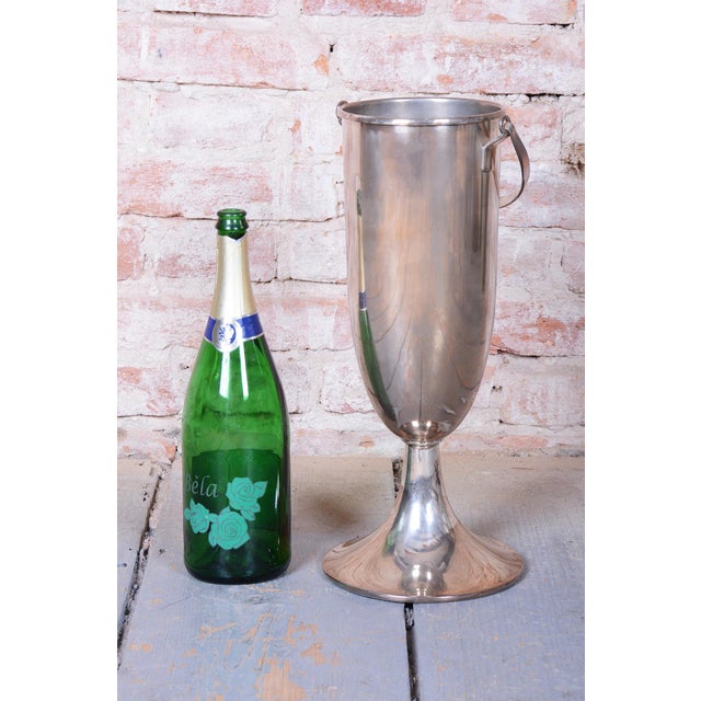 Art Deco Standing Champagne Cooler in Silver-Plated Metal, France, 1920s For Sale - Image 12 of 14