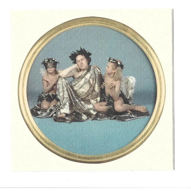 Blue Luigi Ontani - 2000 Augury - Original Greetings Card with Drawing - 1999 For Sale - Image 8 of 8