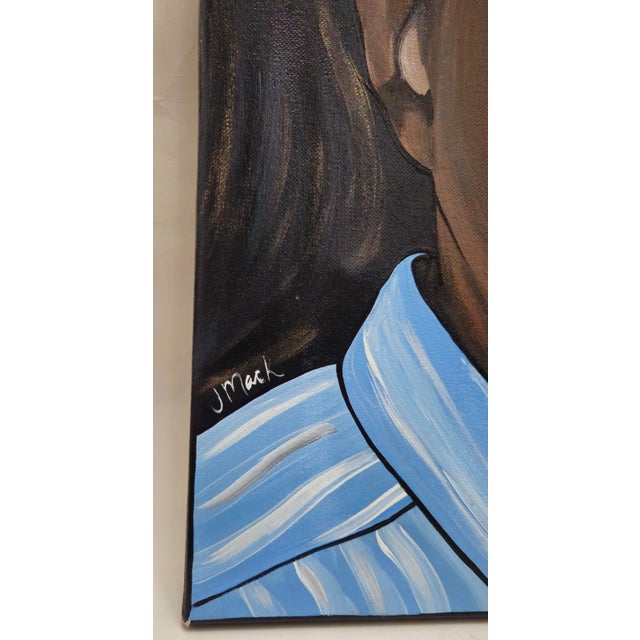 Late 20th Century Late 20th Century Signed Oil Painting Portrait of a Man, by J. Mack - Unframed For Sale - Image 5 of 10