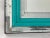 Pair of Art Deco Wall, Mantle or Console Mirrors With Turquoise Beveled Frames For Sale - Image 4 of 9