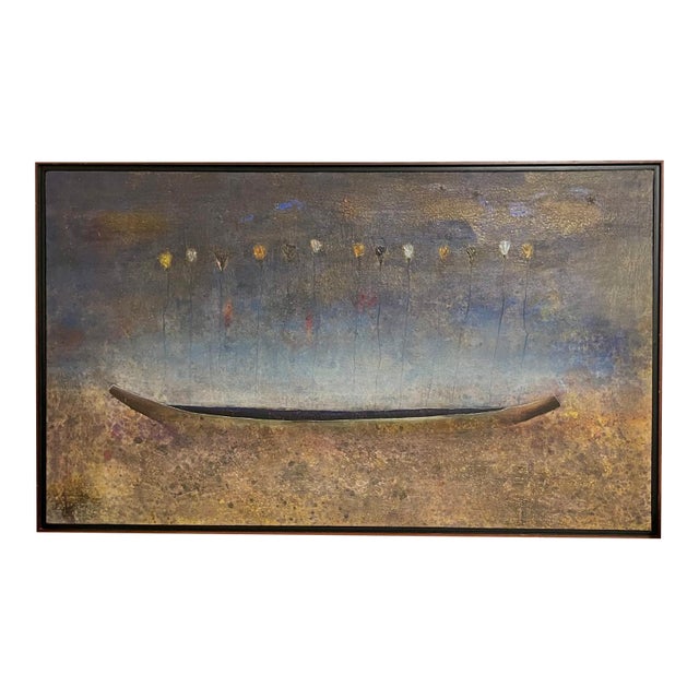 Eduardo Azuaje, Eduardo Azuaje Venezuelan Oil Painting Tropical Azul Latin American Modernism For Sale