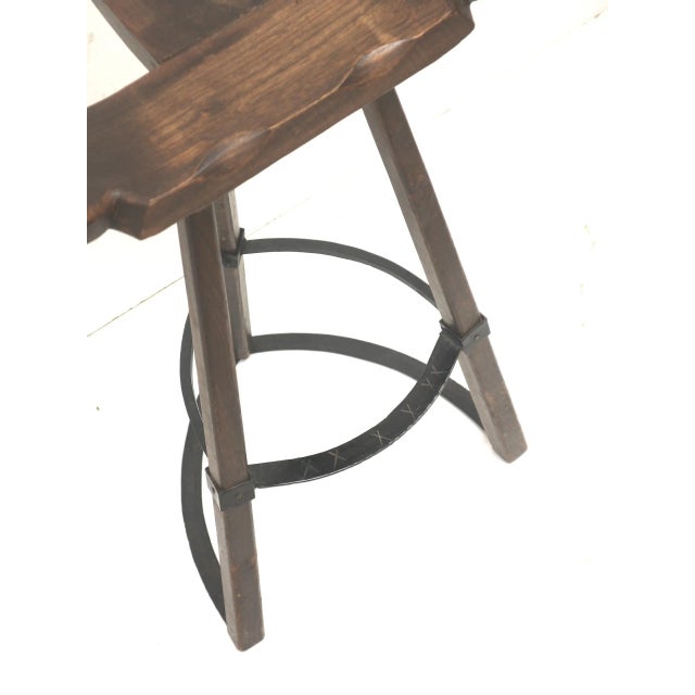 Vintage Spanish Brutalist Marbella Stools from Confonorm, 1970s, Set of 5 For Sale - Image 4 of 8