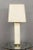 Large French Mid-Century Rectangular Travertine Table Lamp With Brass Base, 1960s For Sale - Image 4 of 12