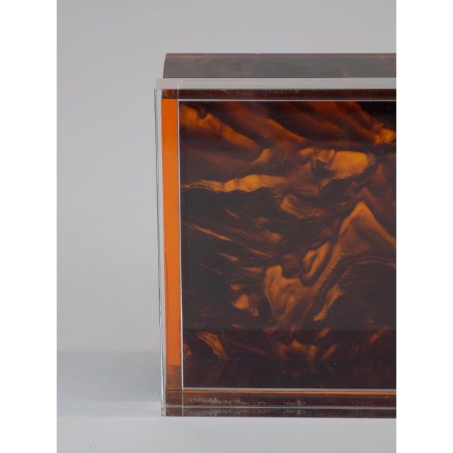 Vintage Square Box in Acrylic, 1970s For Sale - Image 11 of 12