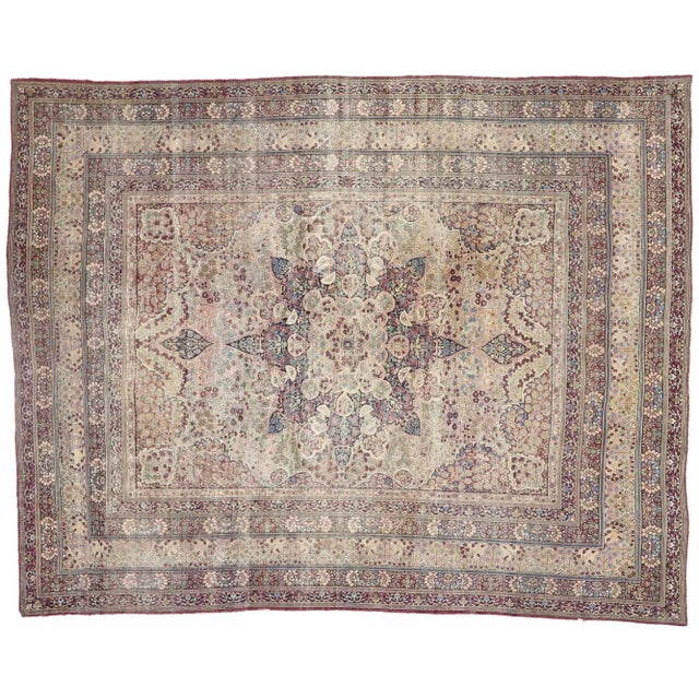 Antique Persian Kermanshah Rug - 10'03 X 13'00 For Sale - Image 9 of 10